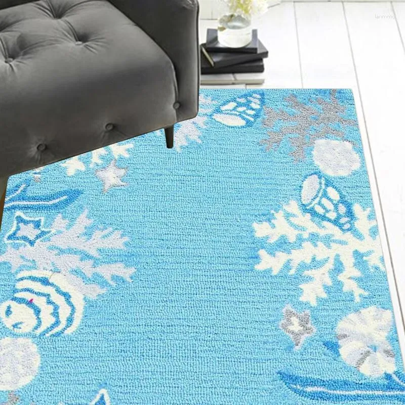 Mattor varaktigt havsblått för vardagsrumskostnadslöpare matta sovrum heminredning