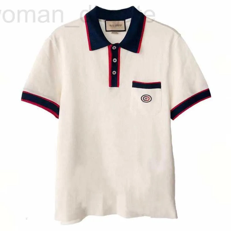Polos Polos Designer Polos Designer G Family Fashion Brand koszulka Polo Shirt Lapel Top Pearl Cotton Fality Business X0QX