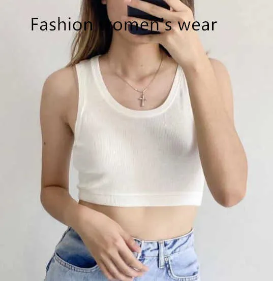 2023SS Women's T-shirt Vest Change Metod Regelbunden kort bomullströja kamouflagedesigner broderad stickad sport andningsbar yoga topp 1 stycke