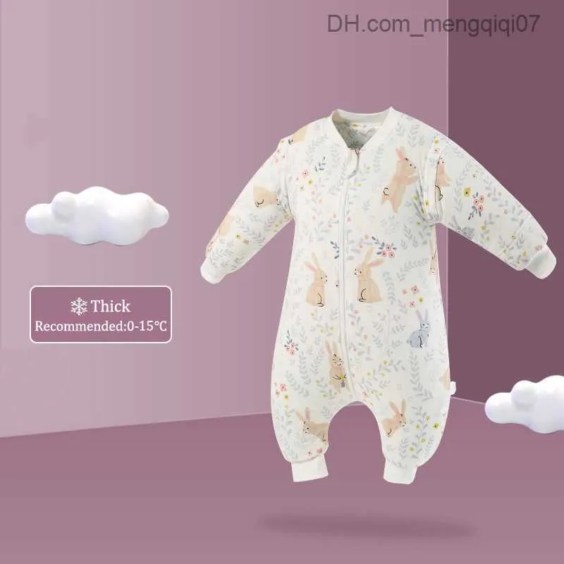 Pajamas Baby sleeping bag cute animal print baby pajamas autumn thick winter warm pajamas 0-6 year pajamas Z230811