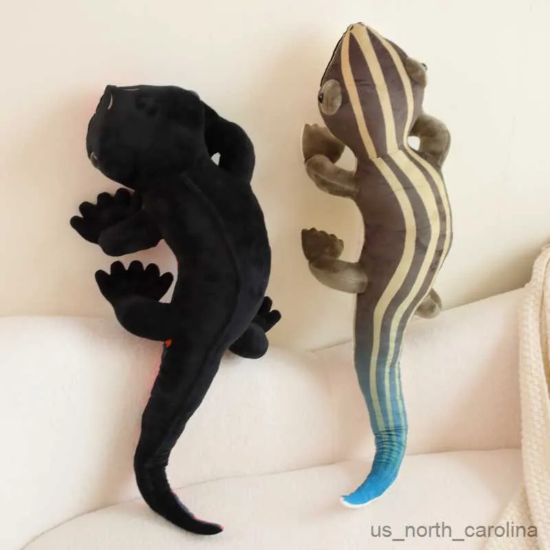 Fyllda plyschdjur 90/100 cm livtrogen ödla figursimulering Reptil Animal Plush Toys fyllda för pojkar gåvor R230810