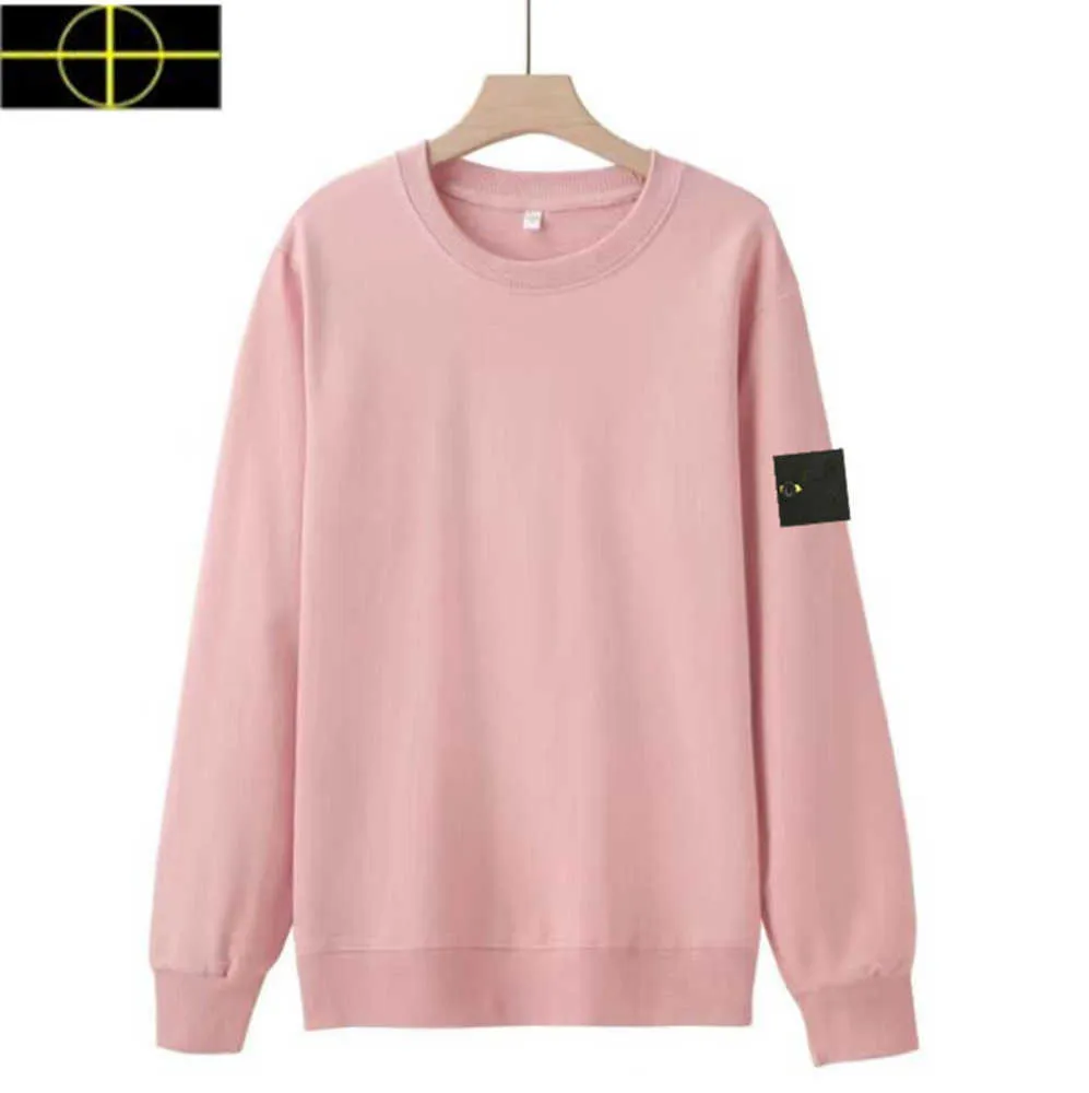 giacca stone island Cappotto grande felpa da donna in puro cotone da uomo marca pullover casual autunno nuovo maglione girocollo a maniche lunghe tinta unita giacca stone-island