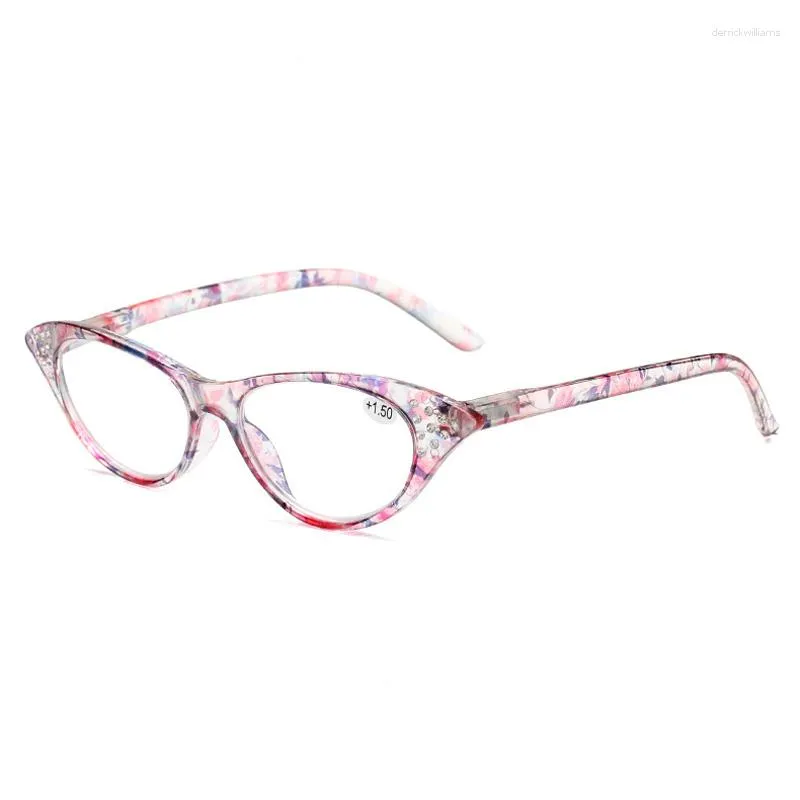 Okulary przeciwsłoneczne czytanie okularów diamentowych mody kota oka oka swobodne okulary Presbyopia dla kobiet 1,0 3.5