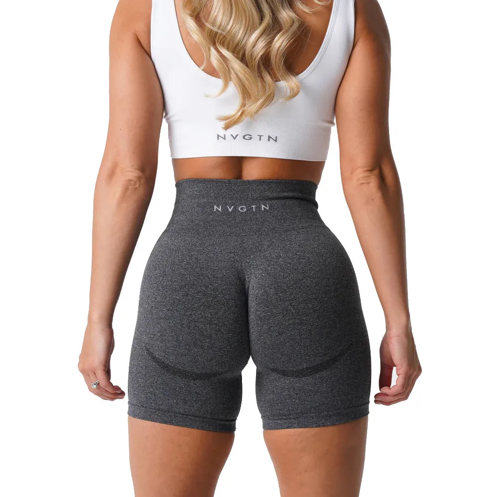 Yoga Outfit NVGTN Women's Seamless High Waist Shorts Smile Contour Cycling Shorts Gym Yoga Workout Casual Sports 230809