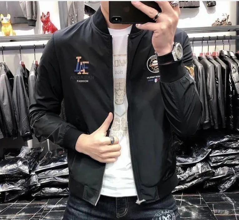 European Station Jacket Slim Fit Splicing Business Network Red New Product Foreign Trade High end Fashion Handsome Coat