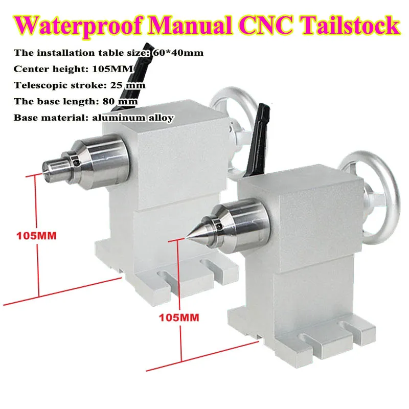 CNC Rotary 4th Axis Tailstock Activity Tailstock Tailstock Kit for CNC Arouter Mengraver Milling Machine