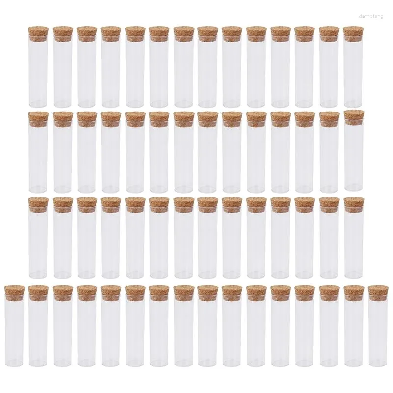 50 Unidades/pacote 25X95mm Tubo de teste de plástico de fundo plano para cultura de frascos de Drosophila com rolhas de cortiça