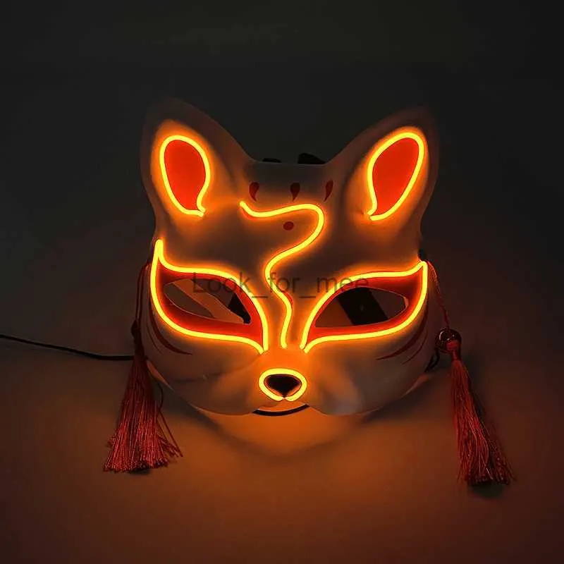 10 couleurs choix lumineux sexy chat visage masque festival fête décorative masque de lumière LED pour femmes adultes enfants brillant dans le noir HKD230810