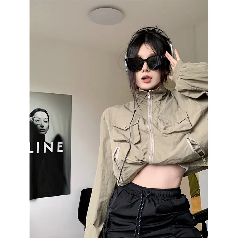 Damenjacken MEXZT Streetwear Y2K Kurzjacke Übergroßer Sonnenschutzmantel Harajuku Vintage Koreanisch Lässige Sonnencreme Kurze Oberbekleidung Tops 230809