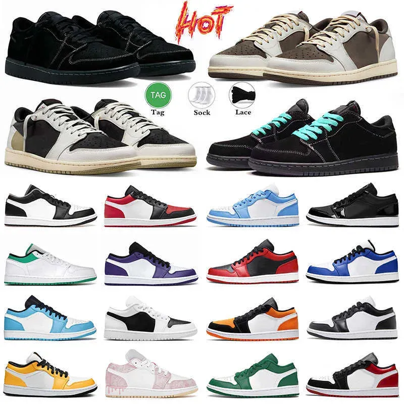 Jumpman 1 Low OG Basketball Shoes Men Women Black Phantom Dark Reverse Mocha Chicago Lost Found Starfish Patent Bred Trainers Outdoor Sports Sneakers