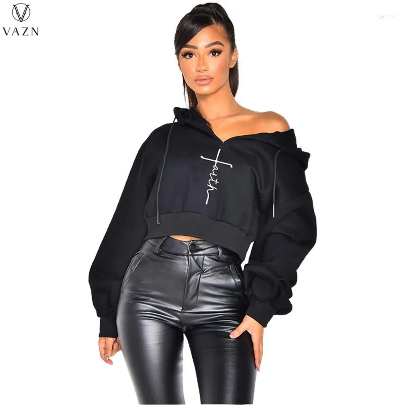 Women's Hoodies VAZN 2023 INS Simple Short Style Hooded Full Sleeve Energy Casual Daily Women Slim