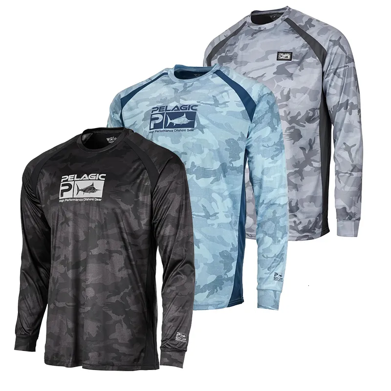 PELAGIC Fishing Fishing Shirts For Men Sunscreen, Long Sleeve