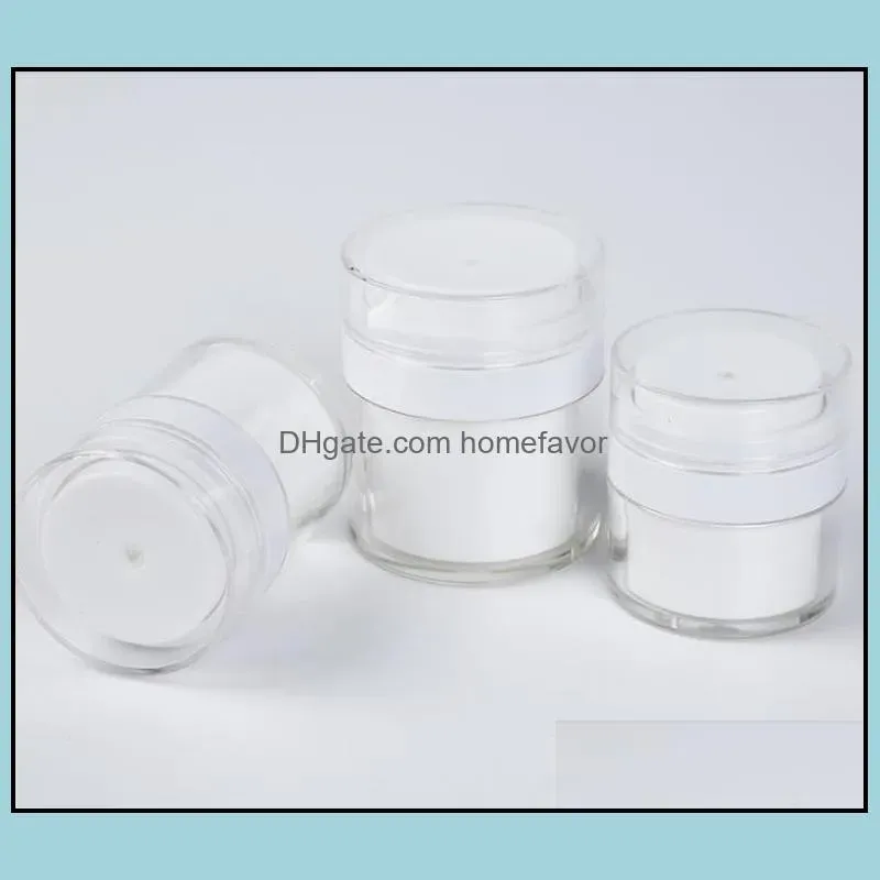 15 30g white simple airless cosmetic bottle 50g acrylic vacuum cream jar cosmetics pump lotion container sn4311