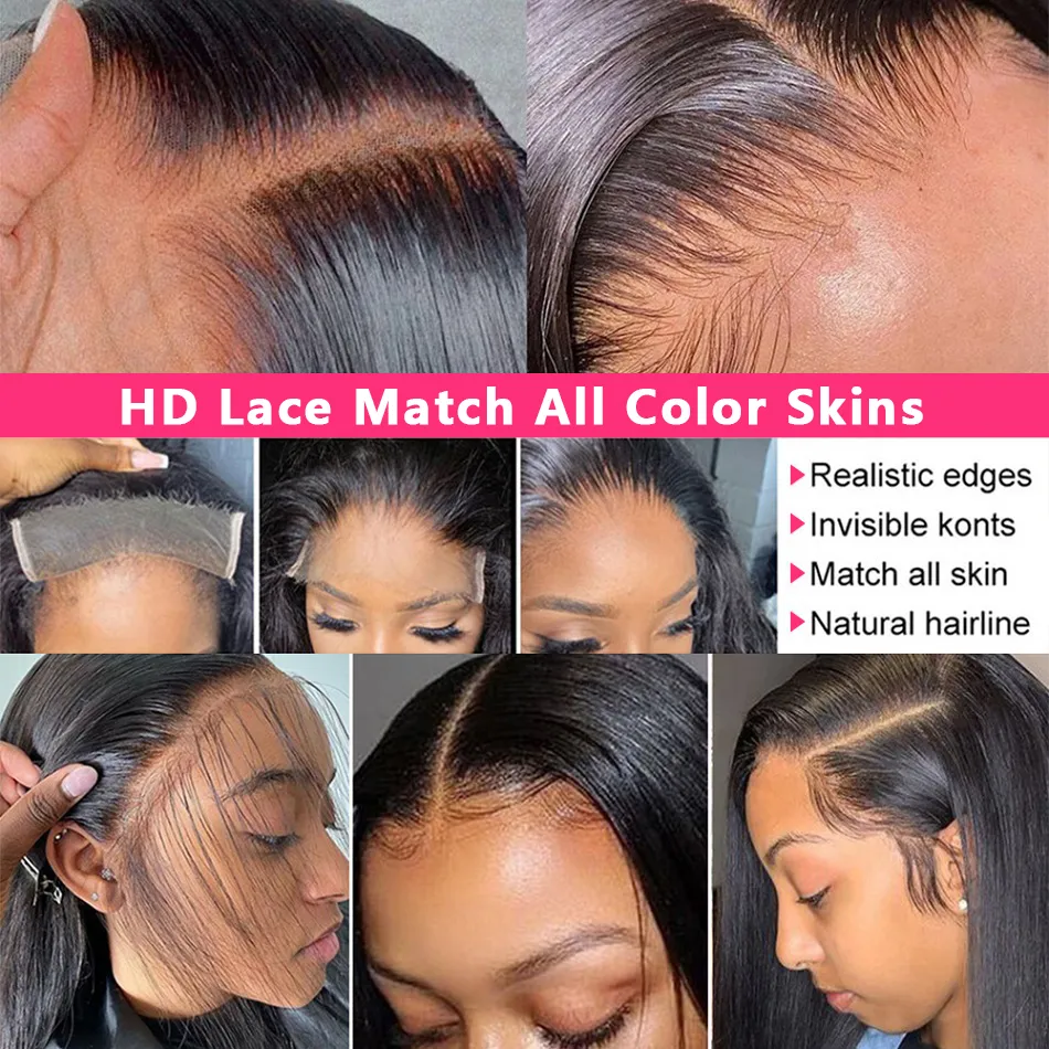 Cosdelu 13x6 transparent spets frontala mänskliga hår peruker brasilianska remy lång rak naturlig färg 30 tum peruk 180% för kvinnor