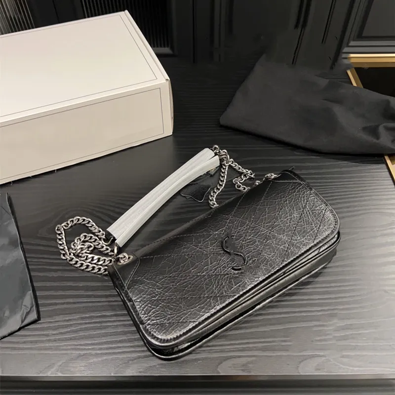 DHgate.com:YSL Niki Calfskin Leather Chain Baguette Hobo