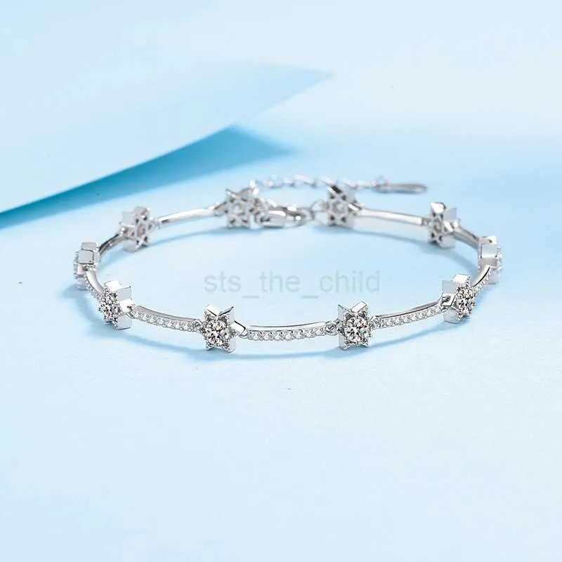 Braccialetti di fascino S925 Bracciale d'argento Donne intarsiate Bracciale di diamante Moissanite Elettroplazione di Bracciale PT950 per regalo