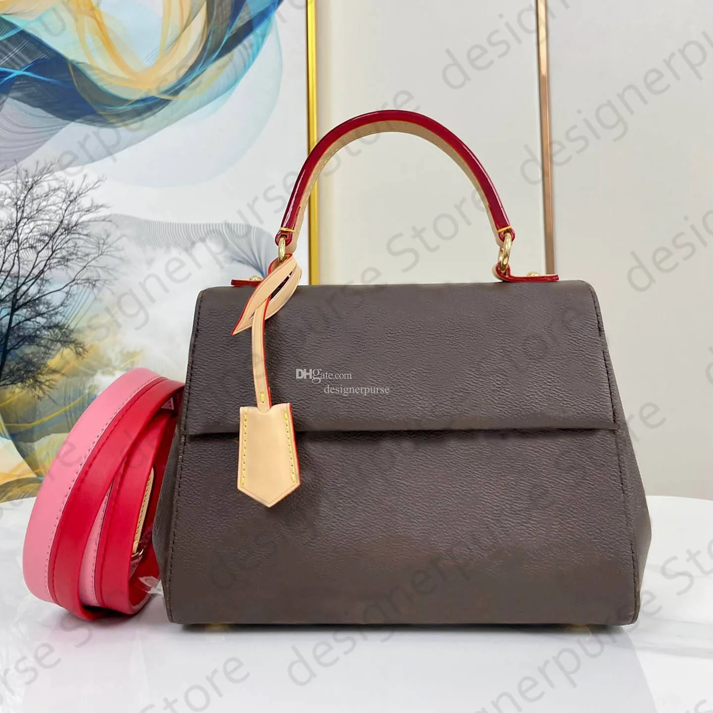 حقيبة مصممة cluny bb حقيبة يد مع حزام حقيبة حمل أعلى المقبض المحافظ زهرة كلاسيكية نمط crossbody الحقائب luxurys handbags الكلاسيكية monograms canvas