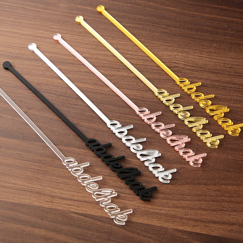 Other Event Party Supplies Personalized name drink stirrers Cocktail accessories Wedding decor swizzle stick Beach party decorations Custom stir sticks 230809