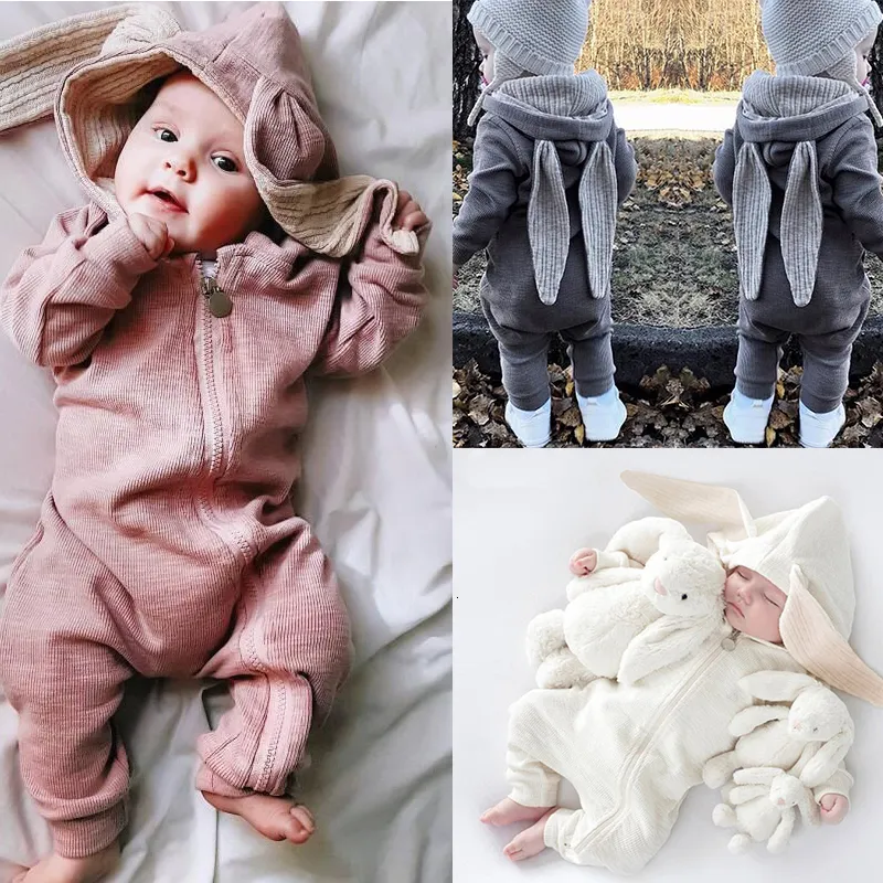 Cosplay Baby Boys Rabbit Cartoon Hooded Rompers born Spring Autumn Infant Jumpsuits Easter Bunny Romper Zipper Clothes 230810