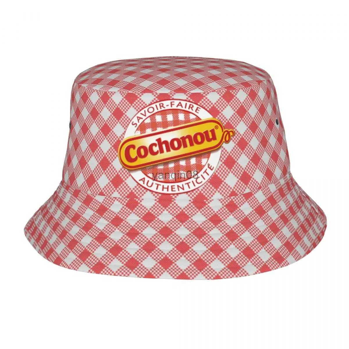 Wide Brim Hats Bucket Hats Unisex Bucket Hat Cochonou Summer Beach Hatwear Foldable Vacation Fishing Cap Red Plaid Style Bob Hat Birthday Gift HKD230810