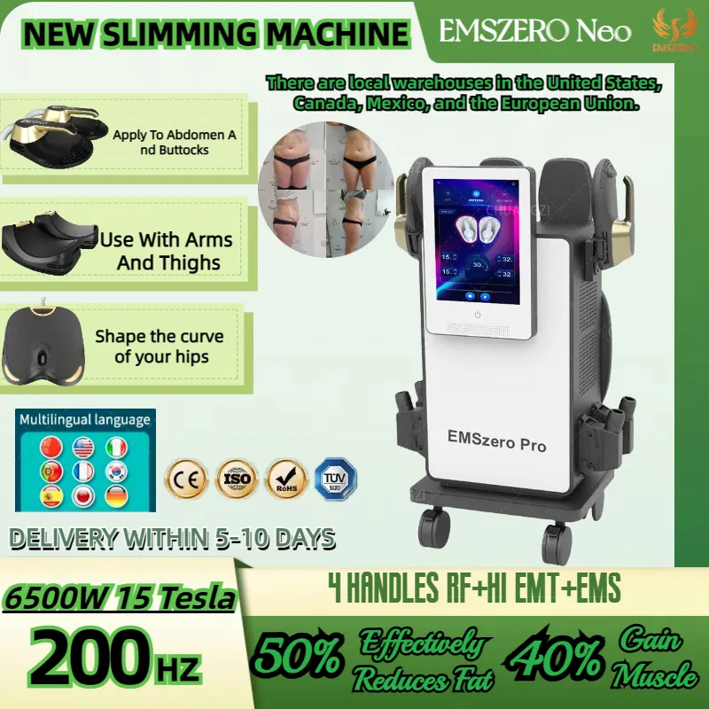 2023 HOT NEW EMSLIM NEO SLIMMING MACHINE EMSZERO RF 6500W 200HZ 2/4/5 HANDLES 15 TESLA BODY EMSCULPTING BEAUTY MACHINE Salon