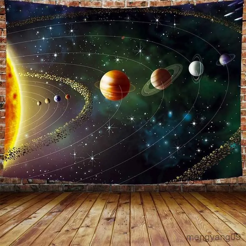 Gobeliny planety gobelinowe przestrzeń kosmiczna galaktyka wszechświata drukowane gobeliny na ścianie wiszące mural do sypialni salon dekoracja domowa r230810