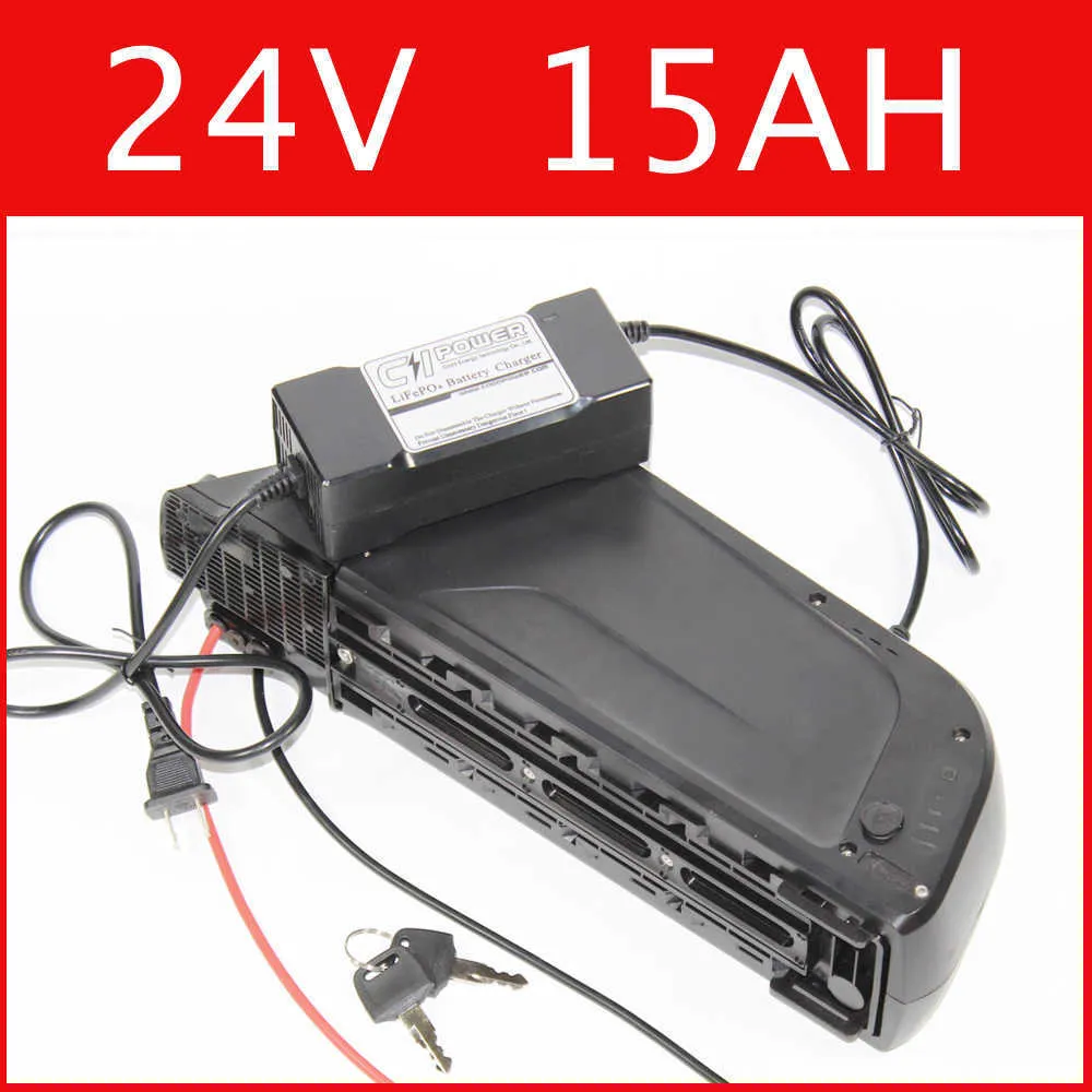 Вниз по трубке 24 В 15AH E Bike Lithium Ion Acteration Samsung Electric Bike 24 В аккумулятор с 5 В USB EBIKE Без батареи таможенная служба