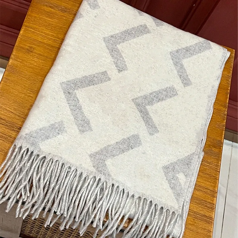 Designer heren sjaal Damesring Kasjmier Zachte Sjaals F letters 180*65 cm Zijde Winter gebreide sjaals Dames Luxe Designer SjaalsAvAB#