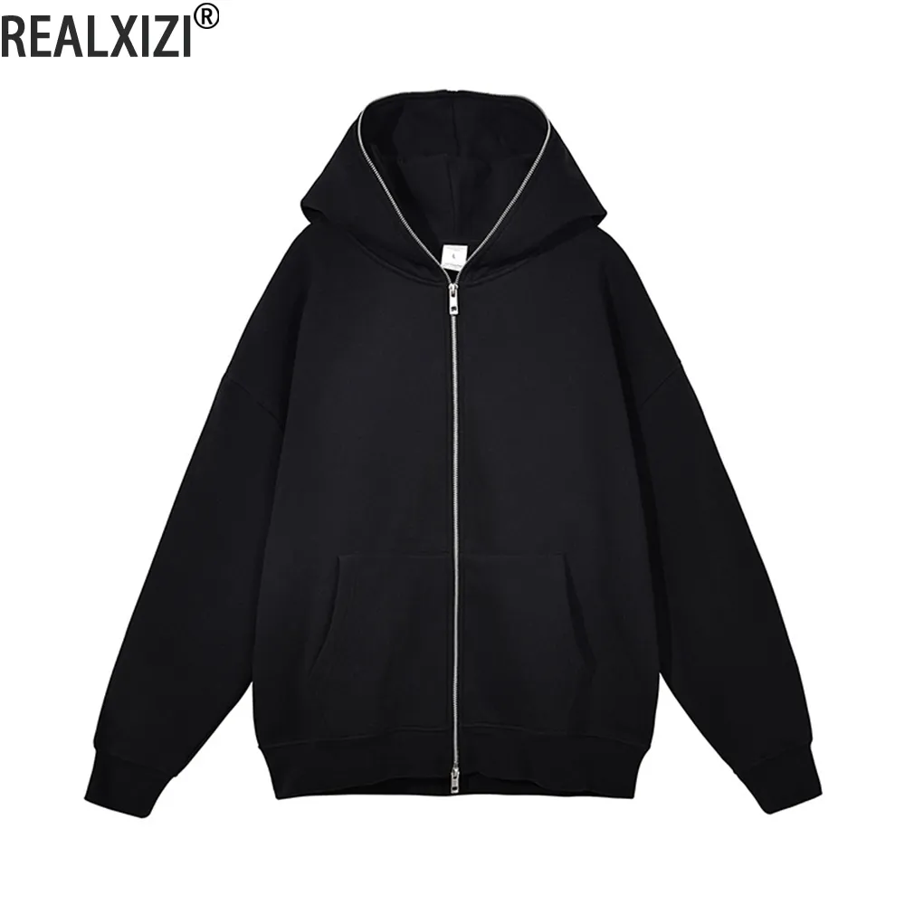 Sweats à capuche pour hommes Sweats Harajuku Veste Manteau Hommes Femmes Vestes Polaire Zip Sweat À Capuche Surdimensionné À Manches Longues Zipper Top Casual Zipup Hoodies 230809