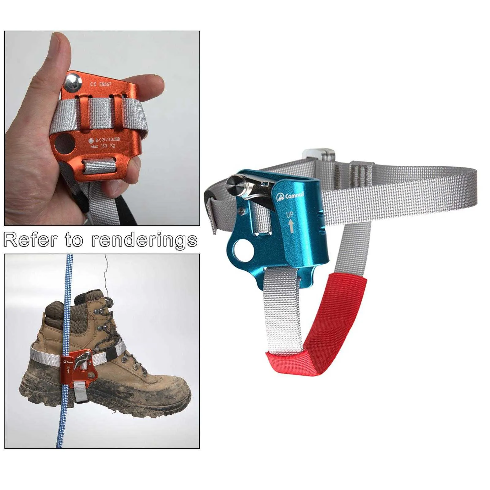 Outdoor Foot Ascender Riser Rock Climbing Gear with Buckle Adjustment Button, Can Adjust Freely When Using