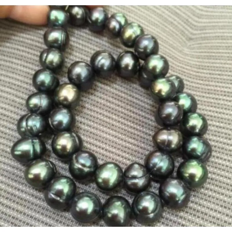 Pendant Necklaces 18" Gorgeous 8-9mm Natural Tahitian Black Green Baroque Pearl Necklace 42-84cm Lenght