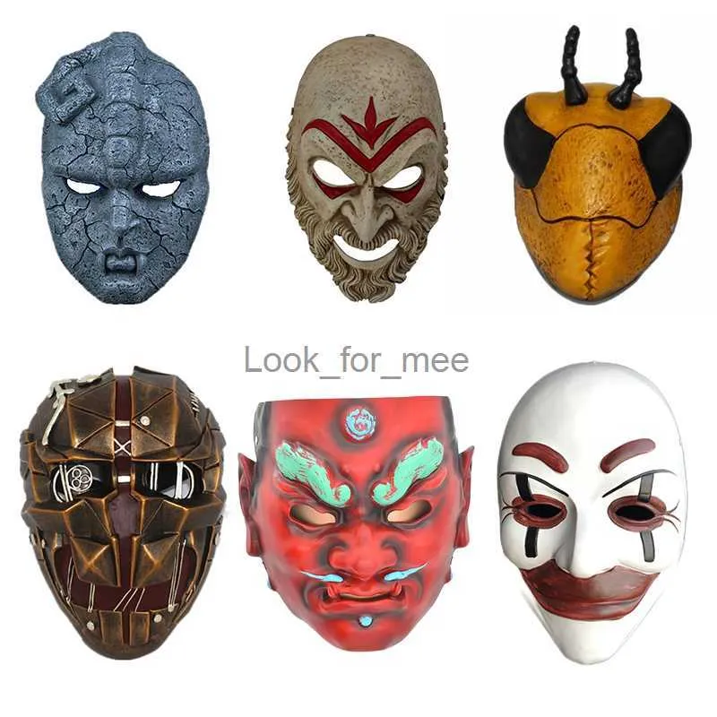 High Quality Resin Gargoyle Mask Horror Payday Halloween Adult Full Face Ball Collect Mask Skull Cosplay Easter Party Decoration HKD230810