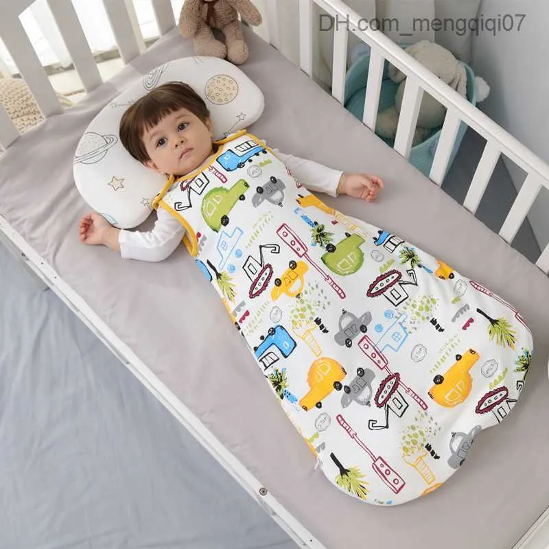 Pyjamas baby sovsäck ärmlös tunn quilt höst och vinter spiralben sovsäck papperslåda design sovväska z230811