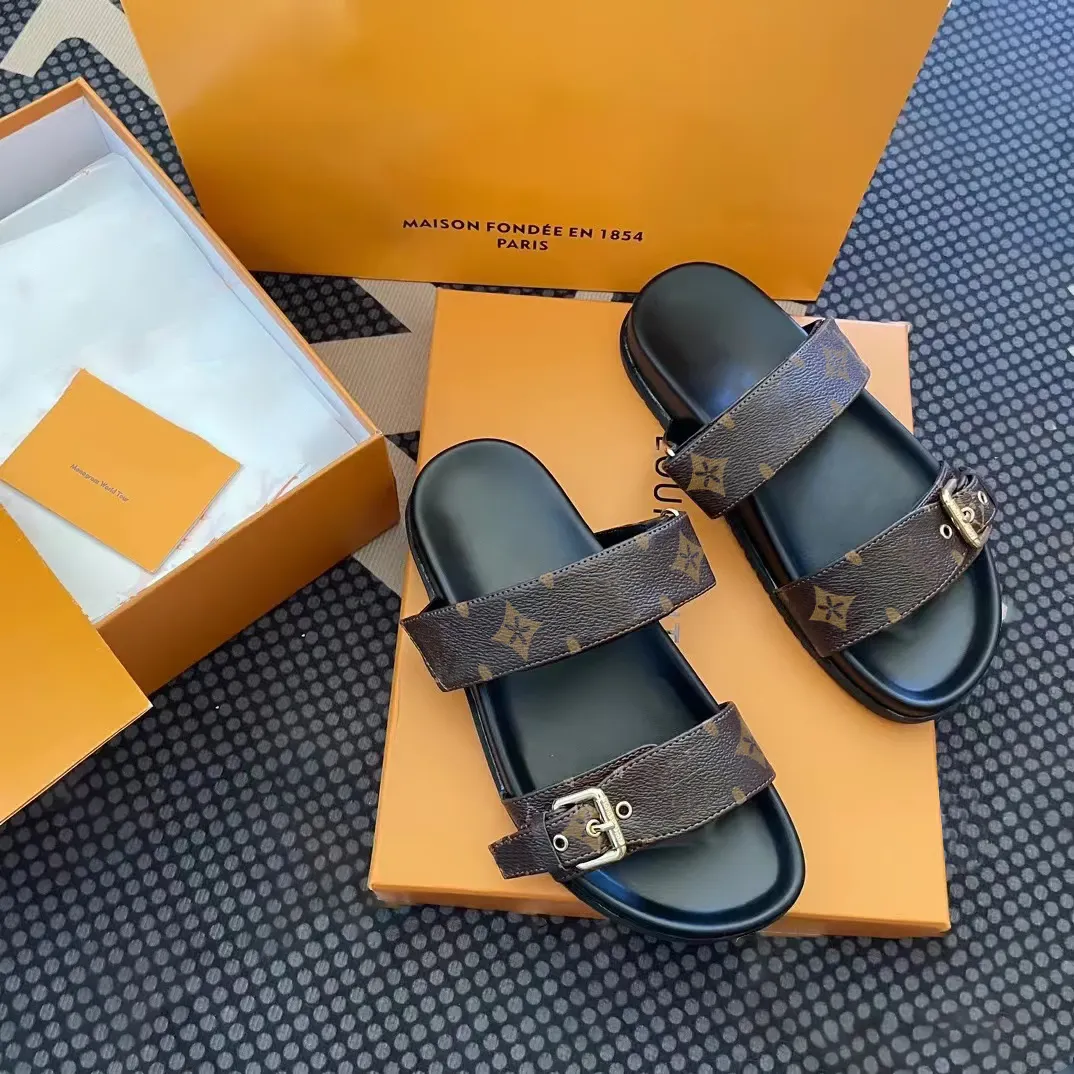 Women's Leather Gladiator Sandals: Size 35-46, Designer Sliders, Flat ...