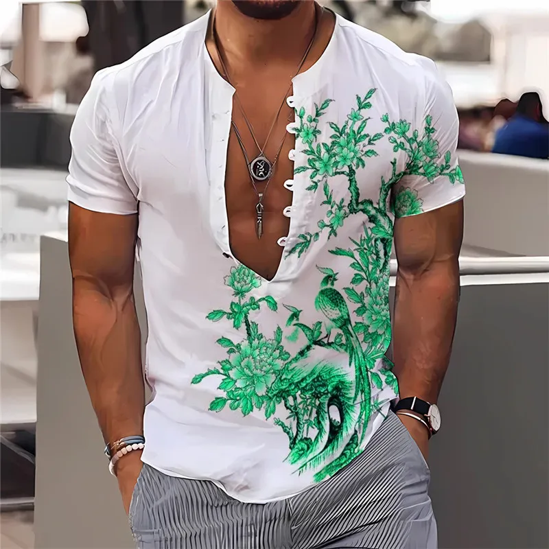 Chemises habillées pour hommes Casual Floral Beach Chemise pour hommes d'été à manches courtes Chemises hawaïennes pour homme Plus la taille T-shirt à séchage rapide Hommes Vêtements Camis 230809