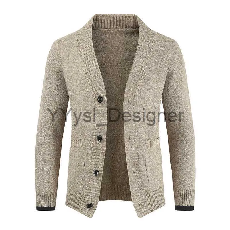 2023 New Winter Warm Men Brand Casual Slim Fit Male Sweaters Cardigan Horns  Thick Sweater Fashion Button Top Coat Sweaters x0811