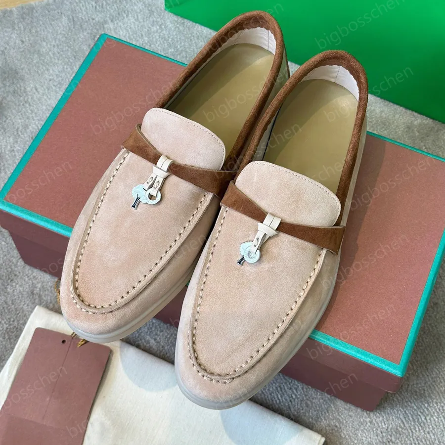 LP Piana Chaussures Summer Walk Charmes en daim mocassins Mocasins Femmes Locs Couples Chaussures Généreaux Men de cuir Muller Muller Shoer Designer Luxury Walking Flats Dress