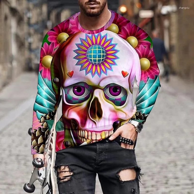Wholesale Vintage Graphic Skull 3D Print Mens Long Sleeve Wholesale Vintage Graphic Skull 3D Print Mens Long Sleeve