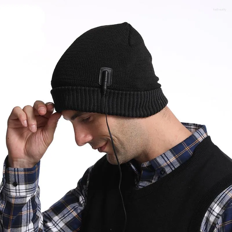 Baskar smart USB laddning av värme mössa mäns vinter varma utomhus kalla bevis kvinnor stickning 3 färg