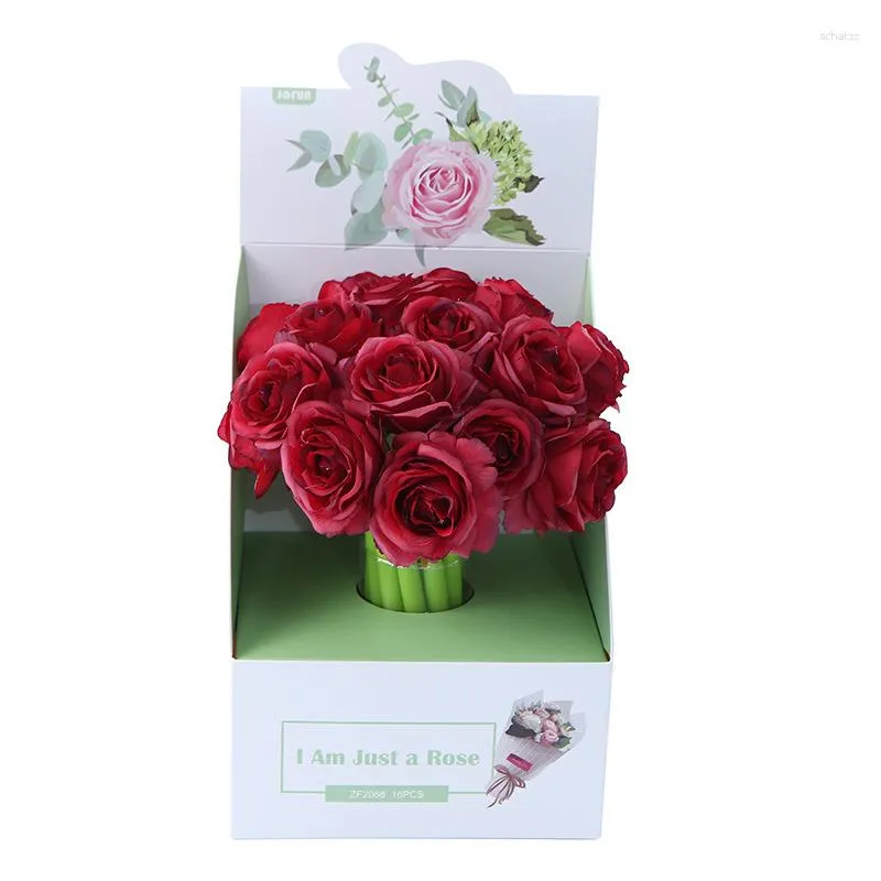 PCS/LOT Creative Red Rose Flower Gel Pen Söt 0,5 mm svart bläck Pennor Stationer för skrivskolor Skolan skriver leveranser