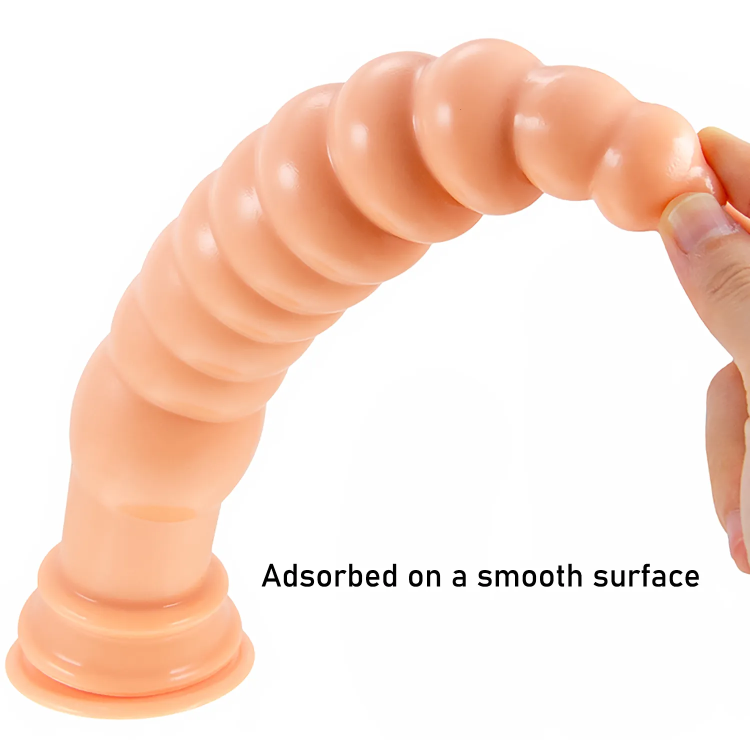 Giocattoli Dildo oversize stimolano l'ano Big Butt Plug Dilatatore anale lungo e morbido con ventosa_voghion.com