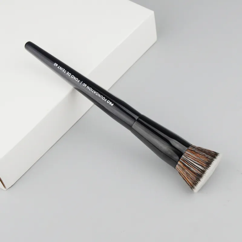 Pro Black Foundation Makeup Brush No 60 - Mjuka syntetiska borstar Flat Liquid Cream Foundation Cosmetic Brush Beauty Tool