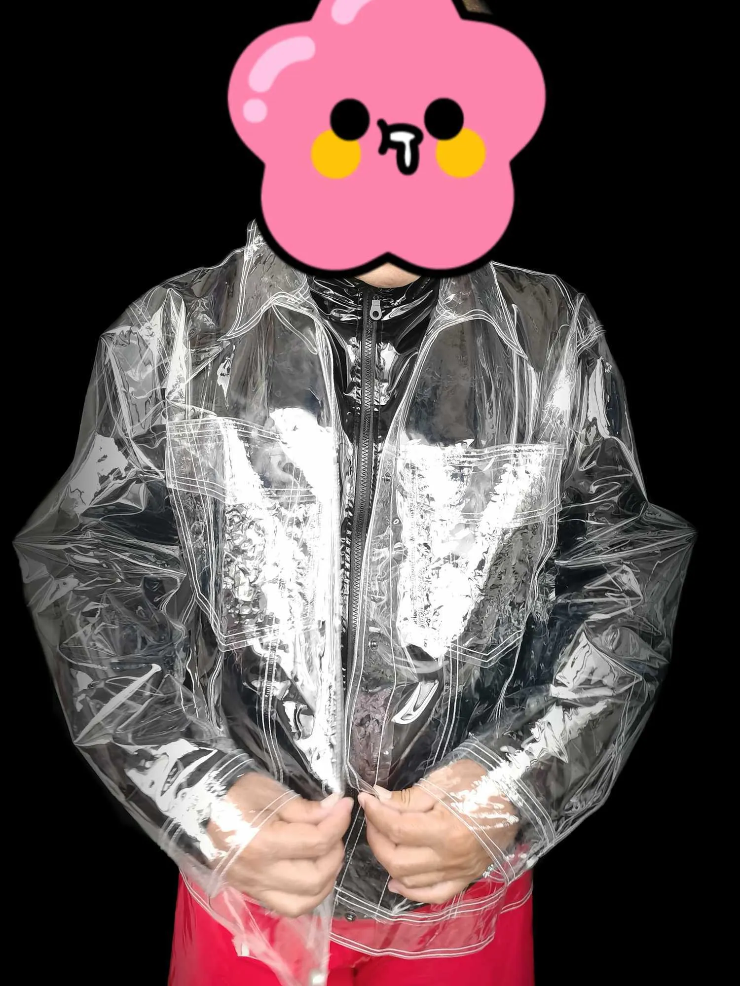 Long shop transparent jacket
