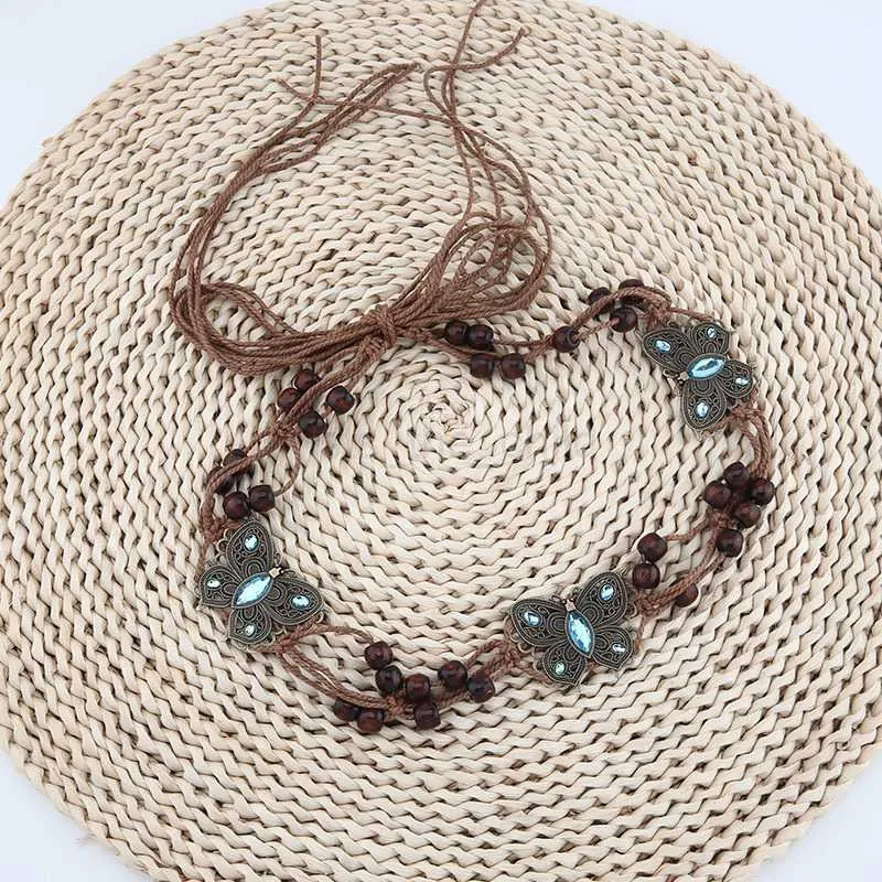 Boho Butterfly Self Tie PU Belt with Resin Animal Needle  display picture 3