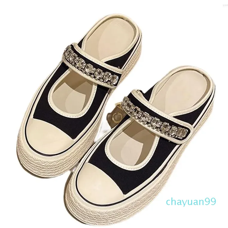 Slippers Fashion Mules Shoes Women Crystal Flip Flops Slingbacks 2023 Designer Trend Casual Walking Slides Chaussure Femme