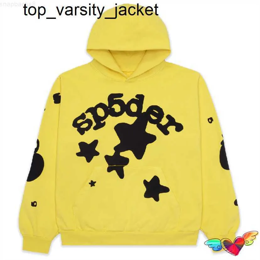 Nya 23SS -mäns hoodies Sweatshirts Yellow Young Thug sp5der Fashion Märke Men Women Star Spider 555555 World Wide Pullovers Hoodie Star