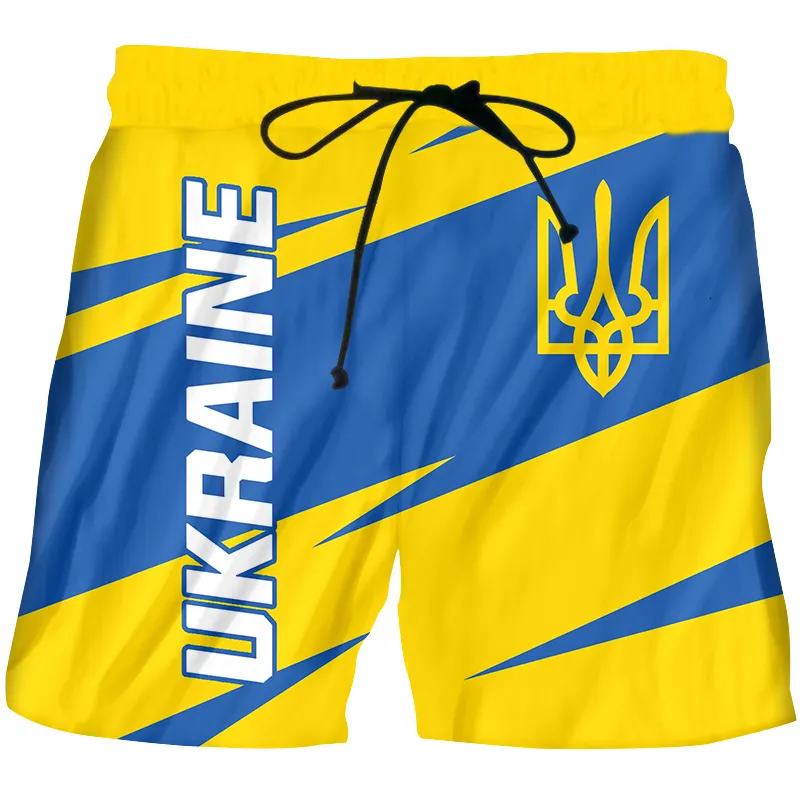 Mäns shorts 3d Ukraina män shorts sublimering tryck kvinnors ukraina kläder knä avslappnad kärlek ukraina flagga korta byxor släpp anpassade 230811