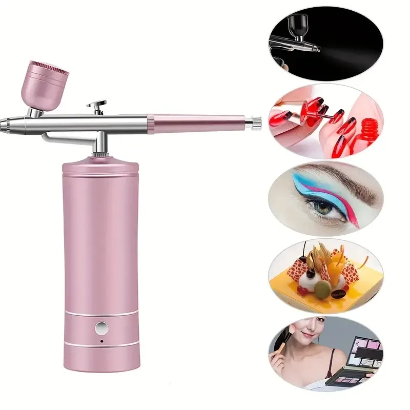 1 Set Professional Airbrush Kit - Syre Injector Compressor, Makeup Machine, Tattoo Sprayer Gun och Nail Body Art Kit for Tanning Beauty