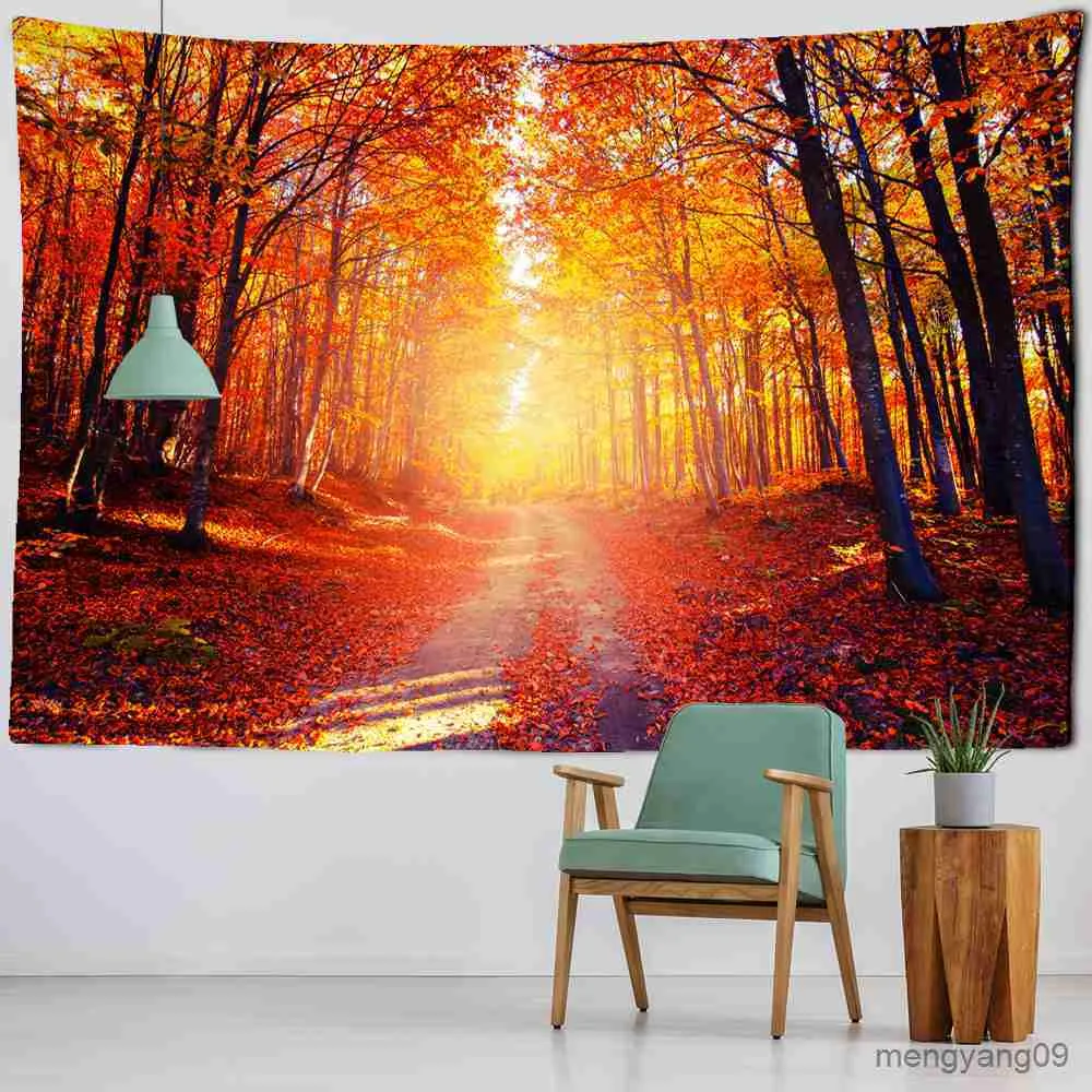 Tapestries Customizable Wall Hanging Mandala Hippie Bedspread Boho Home Decor Sunny Beautiful Forest Nature Scenery Tapestry R230811
