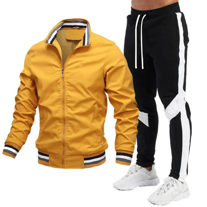 Mens Tracksuits Jacket Pants Set Running Sports Clothing 230811